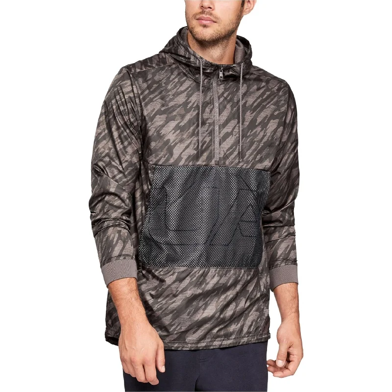 men's jackets with adjustable strap closures-Under Armour Mens Camo-Print Windbreaker Jacket