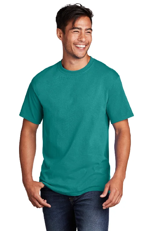 Men’s short-sleeve muted tees-Port & Company Mens Core Short Sleeve Crewneck T-Shirt - Bright Aqua Blue