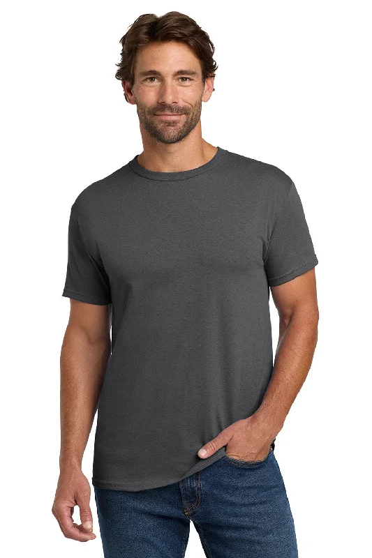 Men’s short-sleeve eave tees-Hanes Mens ComfortSoft Short Sleeve Crewneck T-Shirt - Smoke Grey