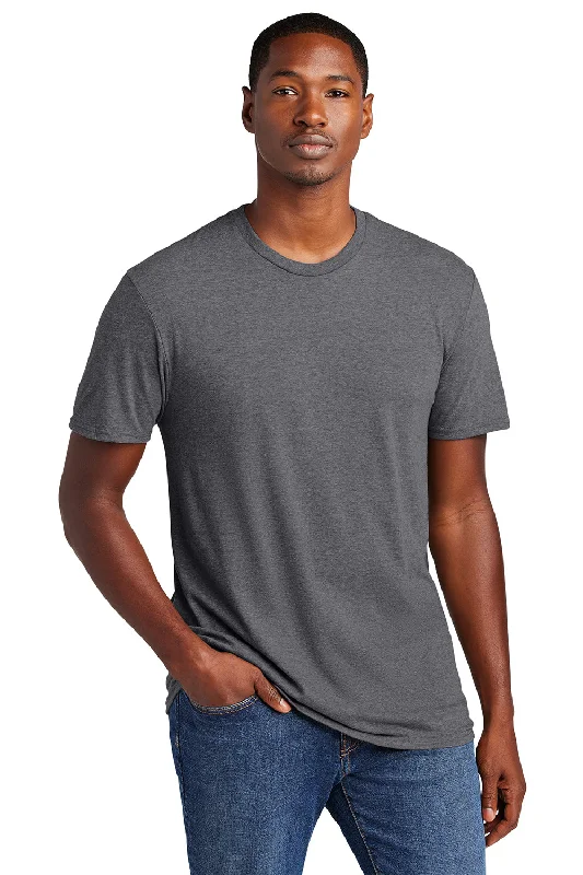 Men’s short-sleeve idly shirts-District Mens Very Important Short Sleeve Crewneck T-Shirt - Heather Charcoal Grey