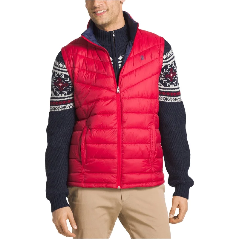 men's winter jackets with faux fur-IZOD Mens Apex Quilted Jacket, Red, Medium