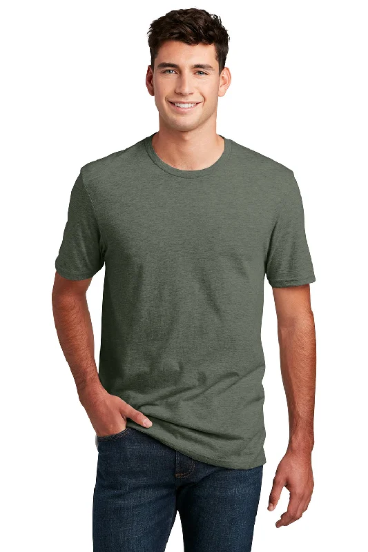 Men’s short-sleeve bunt polos-District Mens Perfect Blend Short Sleeve Crewneck T-Shirt - Heather Olive Green