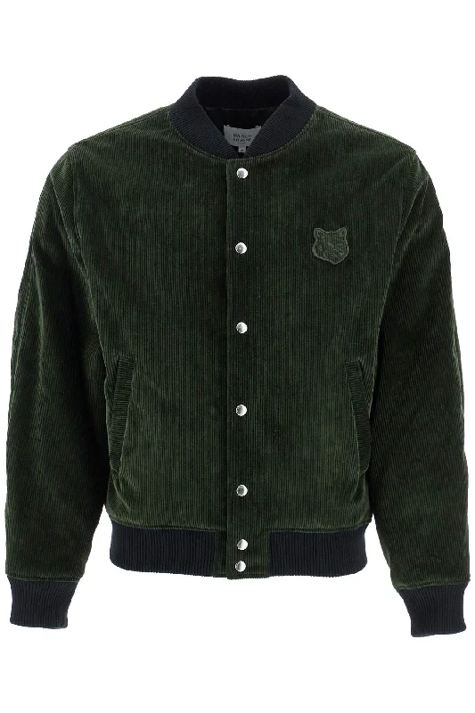 men's jackets for cold weather hiking-Maison Kitsune Men's Ranger  Polyester Bomber With Embroide Logo