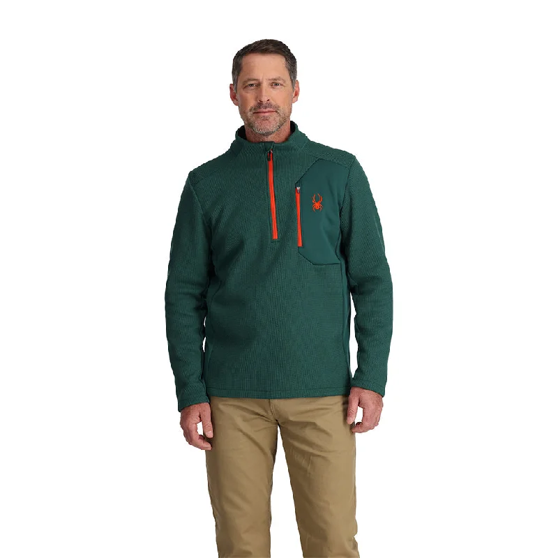 men's lightweight hooded jackets-Mens Bandit Half Zip - Cypress Green