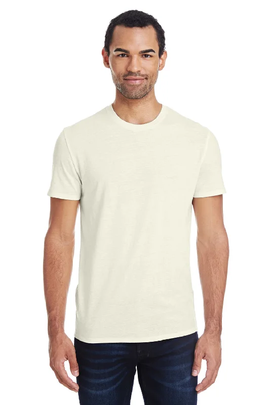 Men’s short-sleeve zest tops-Threadfast Apparel Mens Short Sleeve Crewneck T-Shirt - Cream