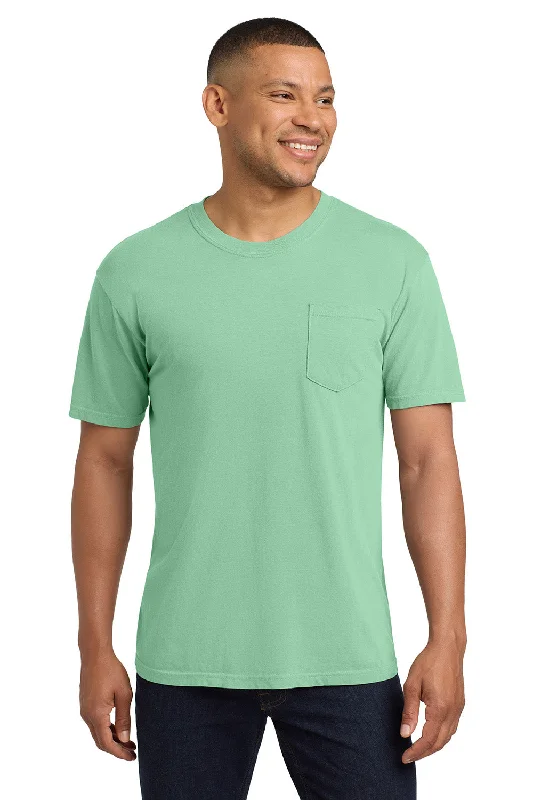 Men’s short-sleeve quilted tees-Comfort Colors Mens Short Sleeve Crewneck T-Shirt w/ Pocket - Island Reef Green