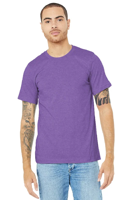 Men’s short-sleeve zinc polos-Bella + Canvas Mens Heather CVC Short Sleeve Crewneck T-Shirt - Heather Team Purple