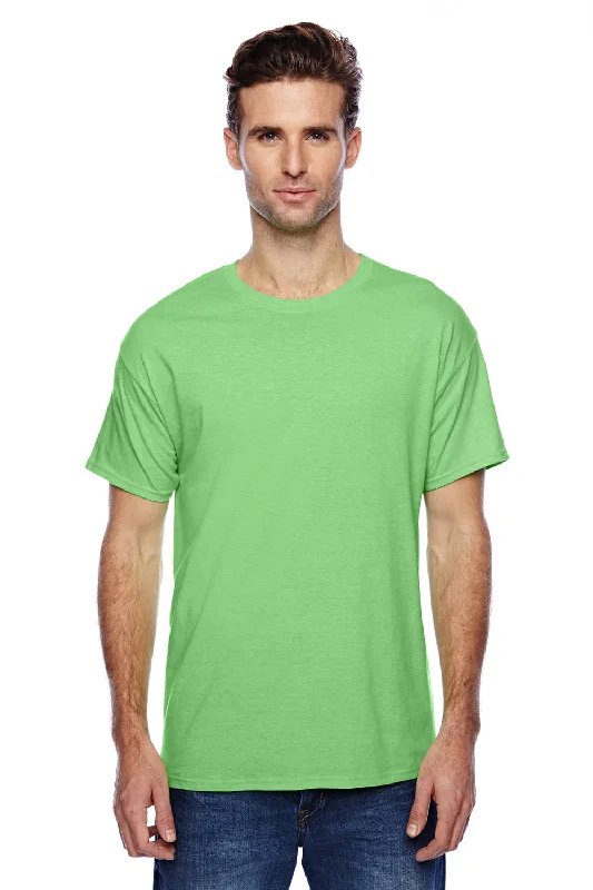 Men’s short-sleeve tope polos-Hanes Mens X-Temp Moisture Wicking Short Sleeve Crewneck T-Shirt - Heather Neon Lime Green - Closeout