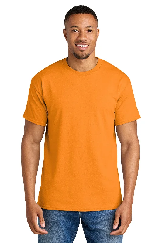 Men’s short-sleeve rally tees-Gildan Mens DryBlend Moisture Wicking Short Sleeve Crewneck T-Shirt - Tennessee Orange