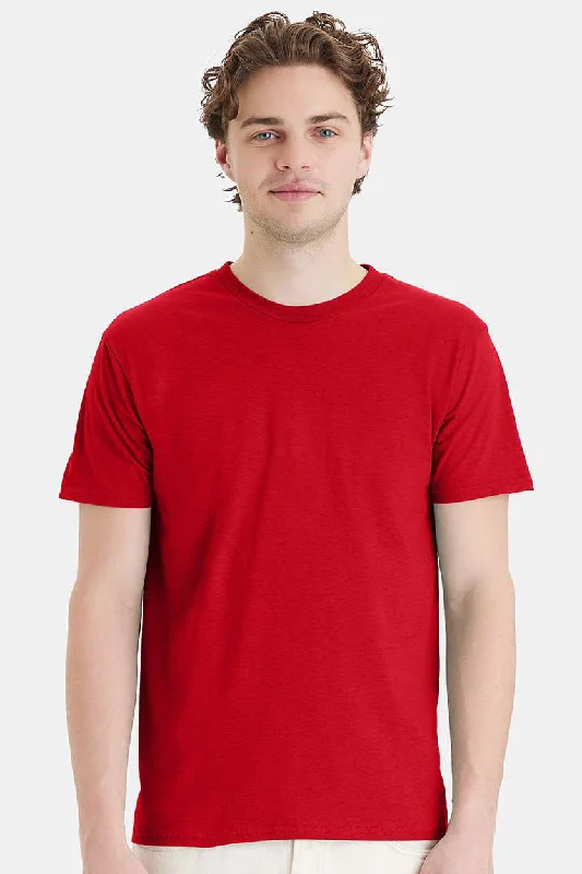 Men’s short-sleeve pure tees-Hanes Mens Nano-T Short Sleeve Crewneck T-Shirt - Athletic Red