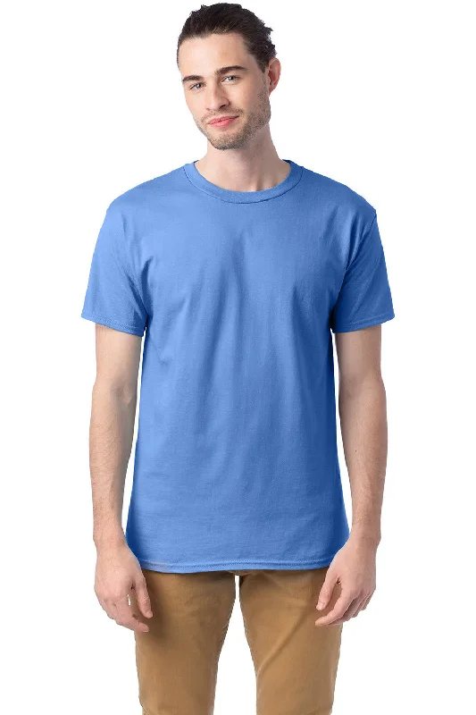 Men’s short-sleeve link shirts-Hanes Mens ComfortSoft Short Sleeve Crewneck T-Shirt - Carolina Blue