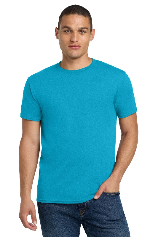 Men’s short-sleeve raw edge tops-Jerzees Mens Dri-Power Moisture Wicking Short Sleeve Crewneck T-Shirt - California Blue