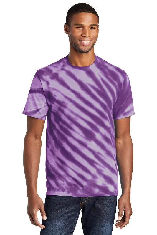 Men’s short-sleeve dusk tees-Port & Company Mens Tie-Dye Short Sleeve Crewneck T-Shirt - Purple