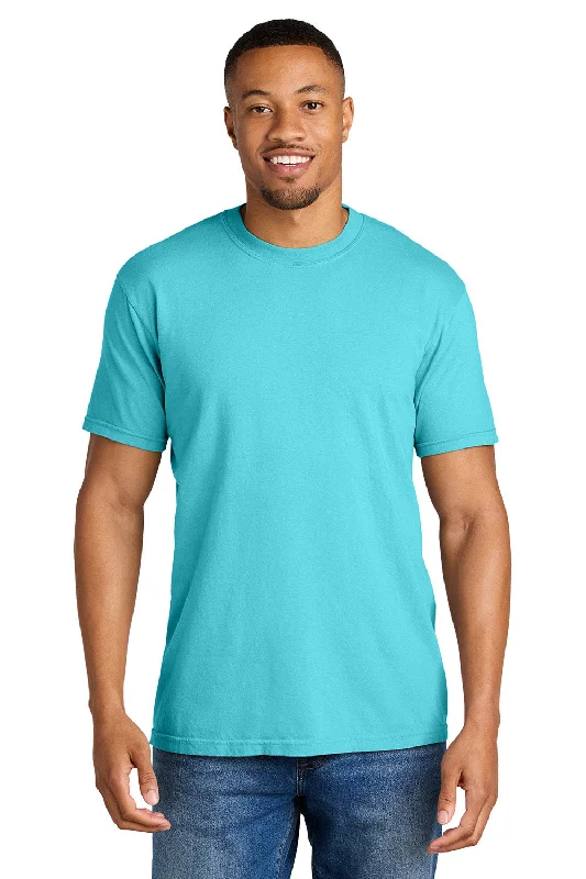 Men’s short-sleeve hybrid tops-Comfort Colors Mens Short Sleeve Crewneck T-Shirt - Lagoon Blue