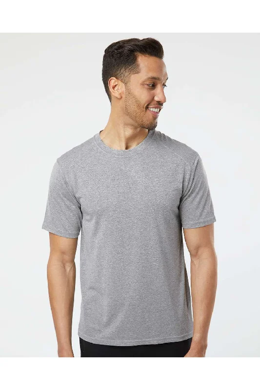 Men’s short-sleeve washed tees-Paragon Mens Islander Performance Moisture Wicking Short Sleeve Crewneck T-Shirt - Heather Grey