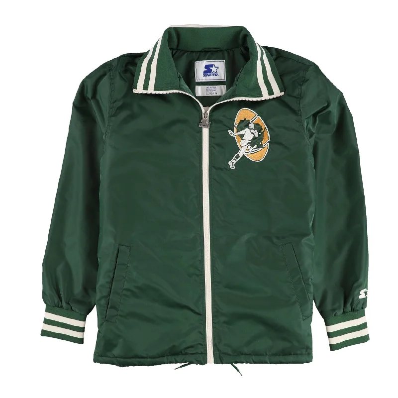 men's stylish athletic jackets-STARTER Mens Green Bay Packers Bomber Jacket, Green, Large