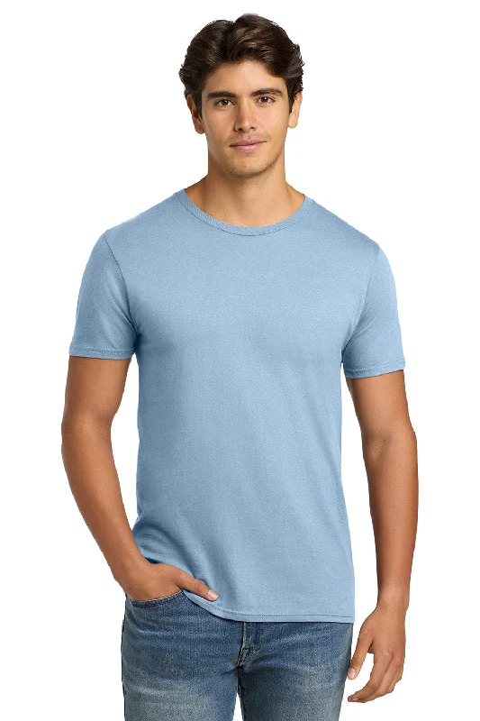 Men’s short-sleeve etch shirts-Hanes Mens Nano-T Short Sleeve Crewneck T-Shirt - Light Blue