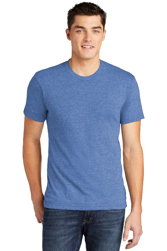 Men’s short-sleeve jazz tops-American Apparel Mens Track Short Sleeve Crewneck T-Shirt - Athletic Blue