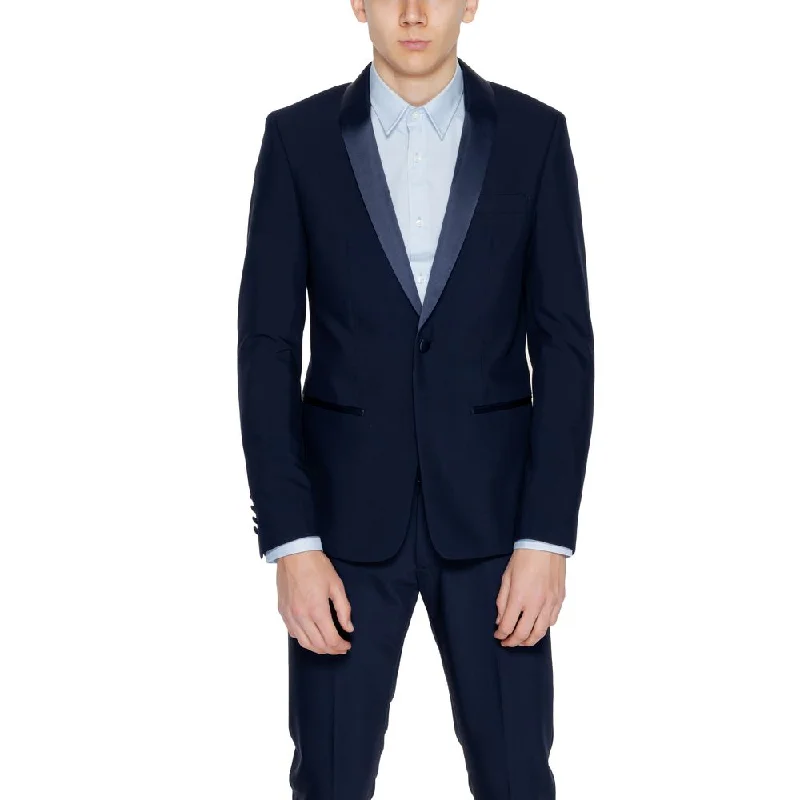 men's jackets with zipper pockets-Antony Morato  Polyester Men's Suit