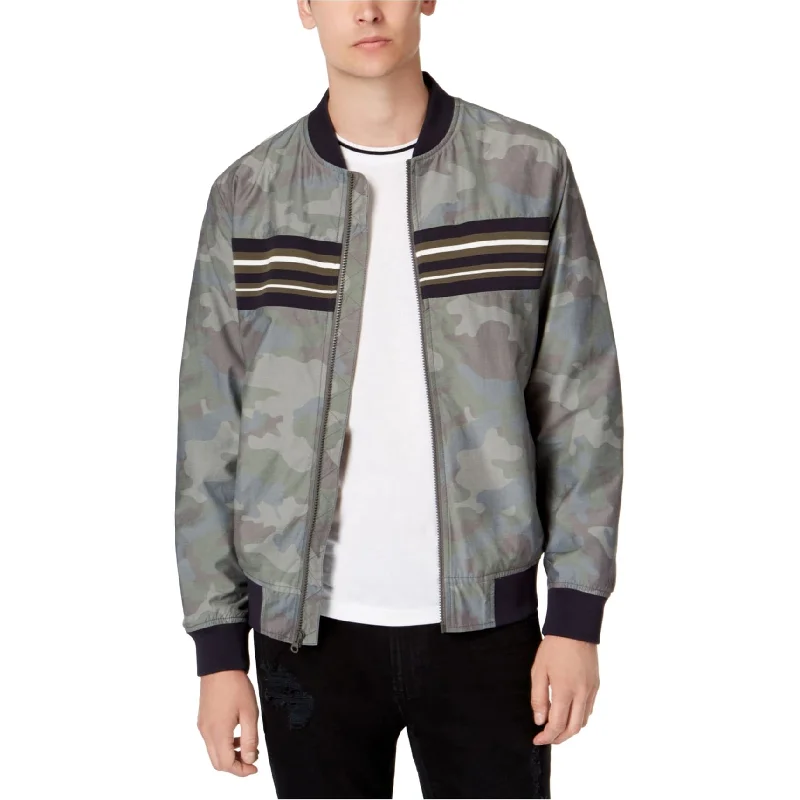 men's jackets with adjustable collar-American Rag Mens Camo Bomber Jacket