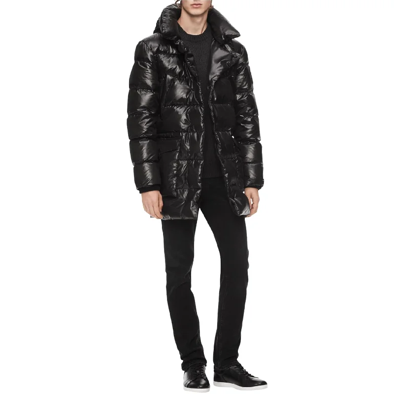 men's windproof padded jackets-Calvin Klein Mens Oversized Puffer Jacket