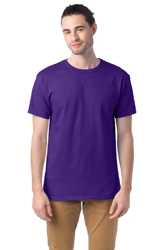 Men’s short-sleeve unit tops-Hanes Mens ComfortSoft Short Sleeve Crewneck T-Shirt - Athletic Purple