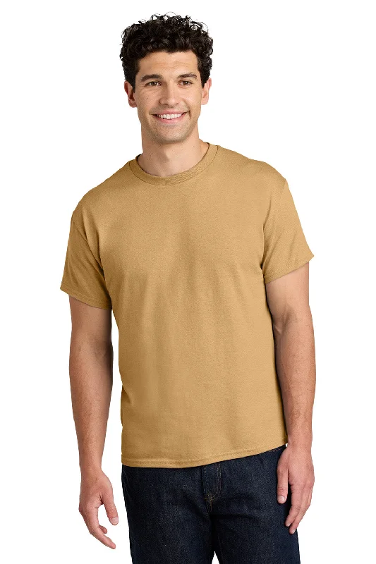 Men’s short-sleeve glide tops-Gildan Mens Short Sleeve Crewneck T-Shirt - Old Gold