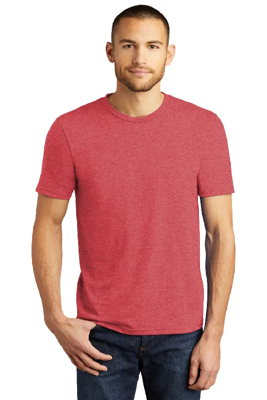 Men’s short-sleeve yank shirts-District Mens Perfect Tri Short Sleeve Crewneck T-Shirt - Red Frost