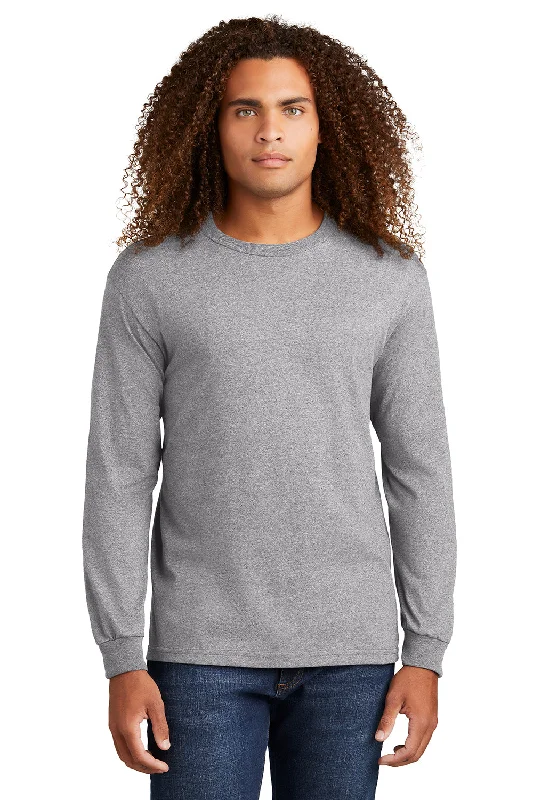 Men’s short-sleeve cargo tees-American Apparel Mens Long Sleeve Crewneck T-Shirt - Heather Grey