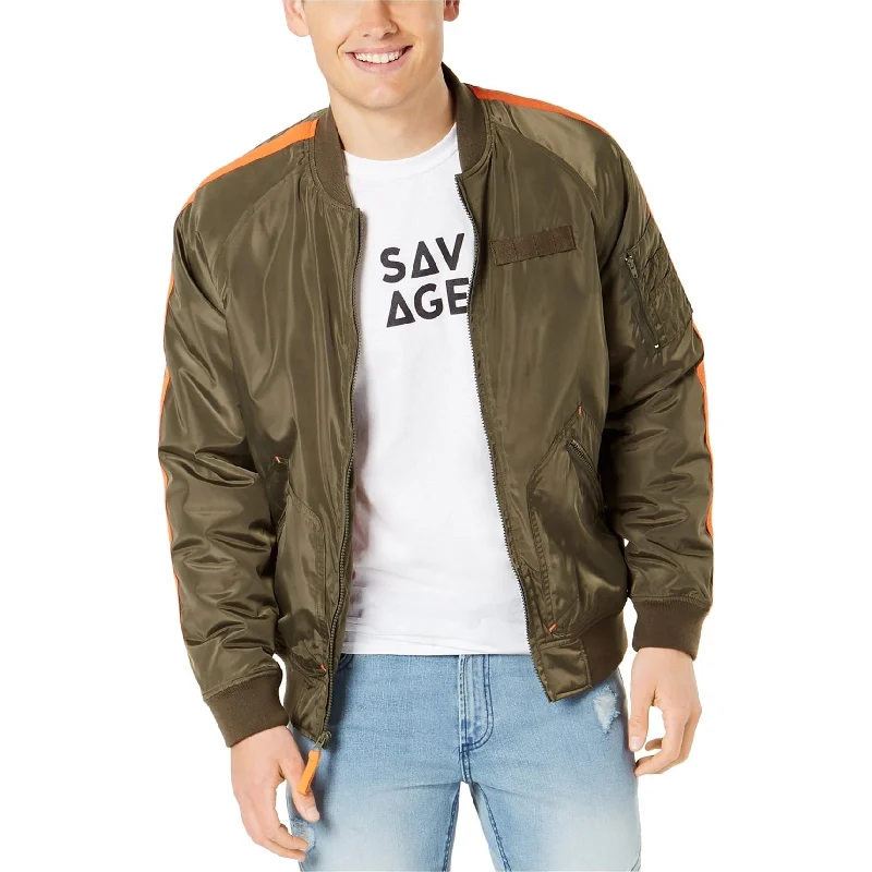 men's heavy-duty winter jackets-American Rag Mens Stripe Bomber Jacket