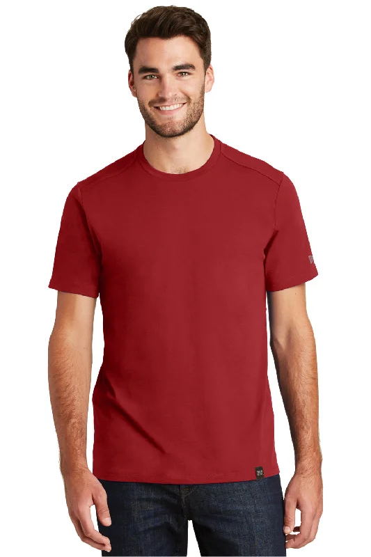 Men’s short-sleeve roam tops-New Era Mens Heritage Short Sleeve Crewneck T-Shirt - Crimson Red - Closeout