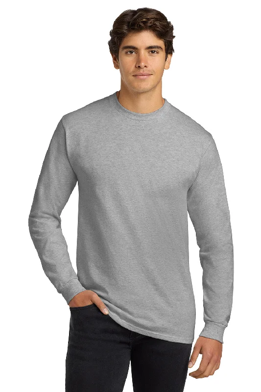 Men’s short-sleeve wisp shirts-Gildan Mens Ultra Long Sleeve Crewneck T-Shirt - Ash Grey