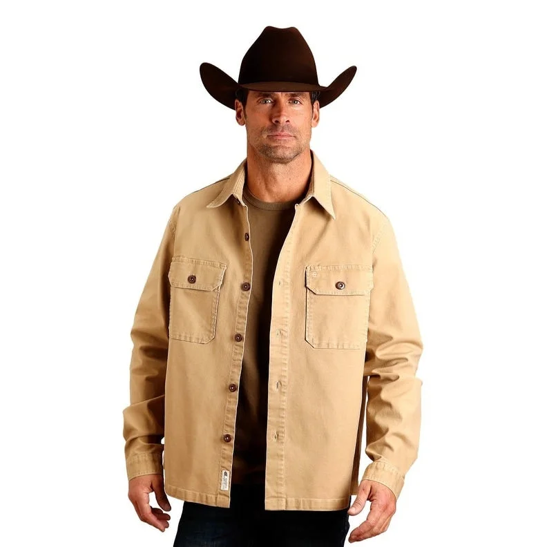 men's jacket with stylish details-Stetson Western Jacket Mens Stretch Canvas Camel 11-097-0119-7001 BR