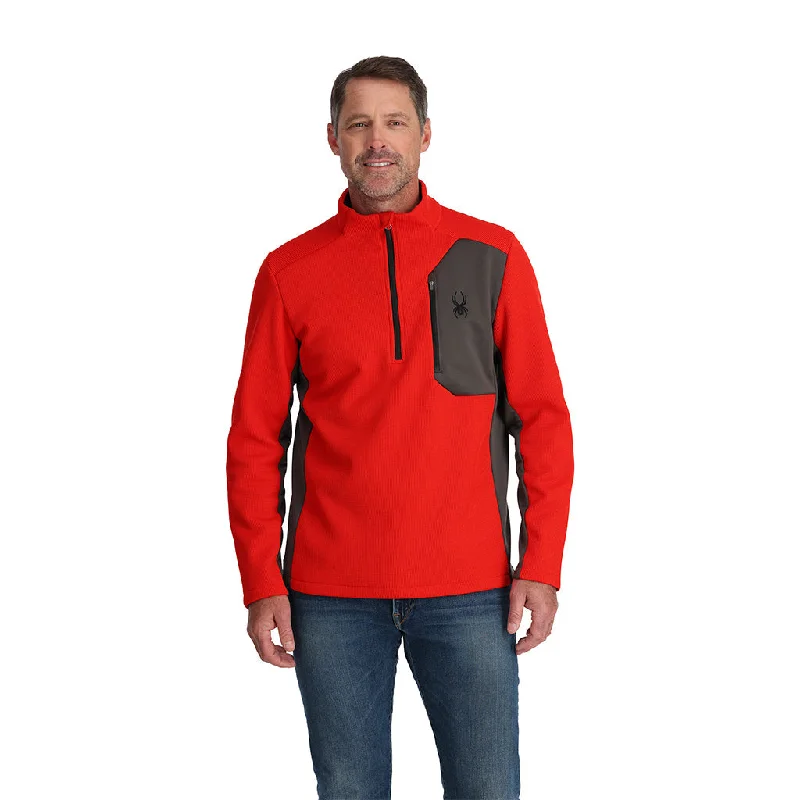 men's jackets for trekking and hiking-Mens Bandit Half Zip - Volcano