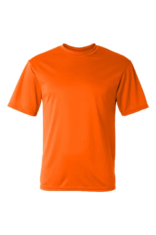 Men’s short-sleeve grit shirts-C2 Sport Mens Performance Moisture Wicking Short Sleeve Crewneck T-Shirt - Safety Orange