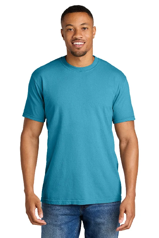 Men’s short-sleeve aqua polos-Comfort Colors Mens Short Sleeve Crewneck T-Shirt - Sapphire Blue