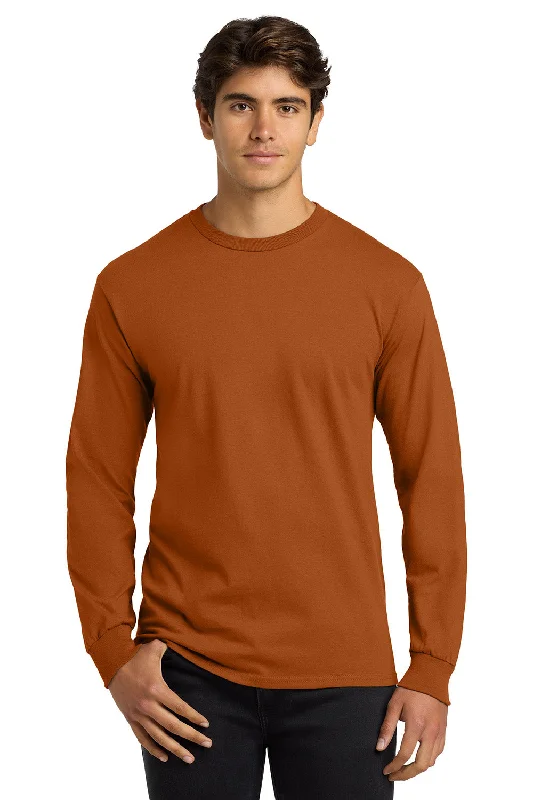 Men’s short-sleeve jolt polos-Gildan Mens Ultra Long Sleeve Crewneck T-Shirt - Texas Orange