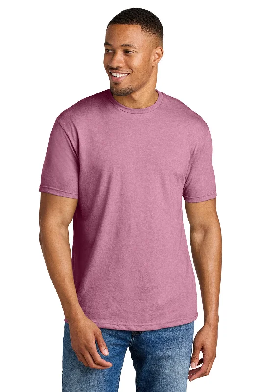 Men’s short-sleeve zing polos-Gildan Mens Softstyle CVC Short Sleeve Crewneck T-Shirt - Plumrose Pink