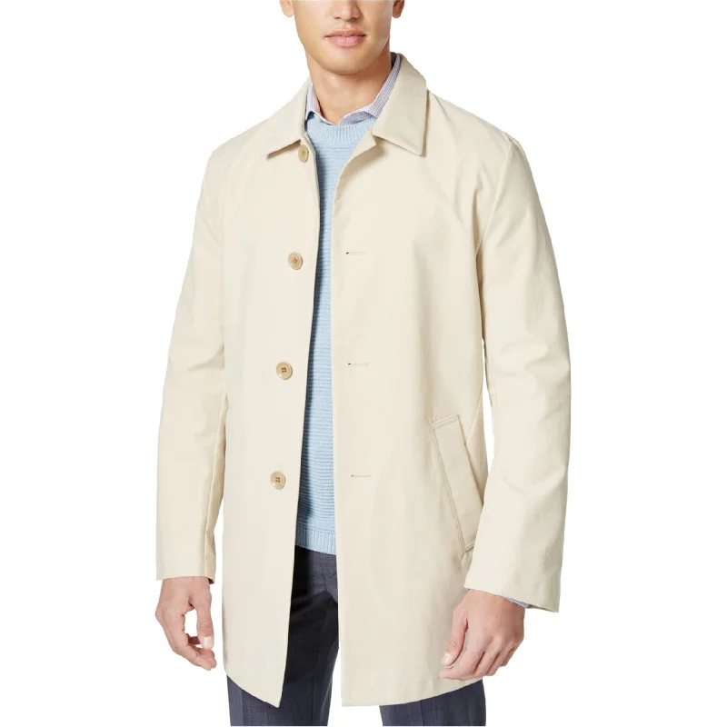 men's jackets with sporty cut-DKNY Mens Darryl Raincoat, Beige, 40 Short