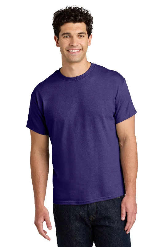 Men’s short-sleeve dote tops-Gildan Mens Short Sleeve Crewneck T-Shirt - Purple