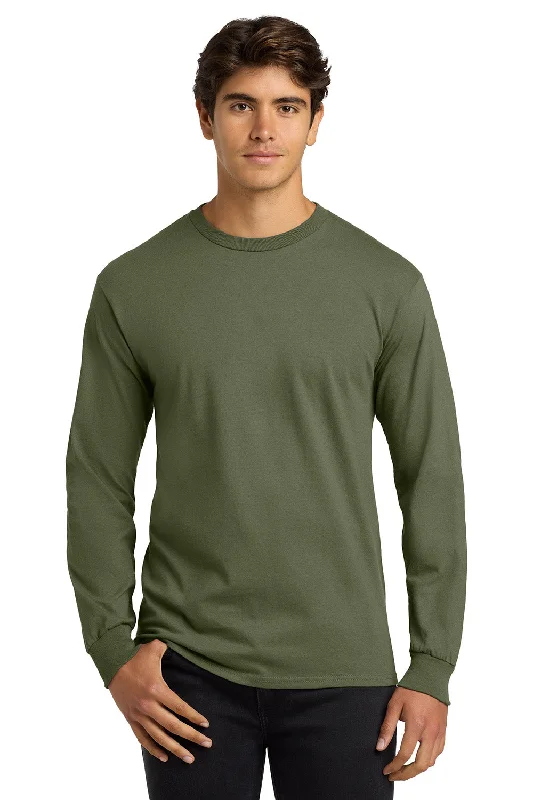 Men’s short-sleeve perk tops-Gildan Mens Ultra Long Sleeve Crewneck T-Shirt - Military Green