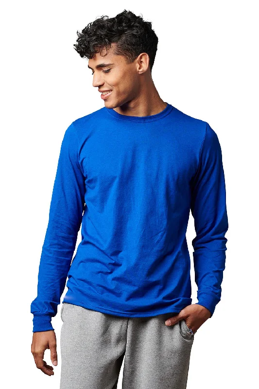 Men’s short-sleeve x-ray shirts-Russell Athletic Mens Classic Long Sleeve Crewneck T-Shirt - Royal Blue - Closeout