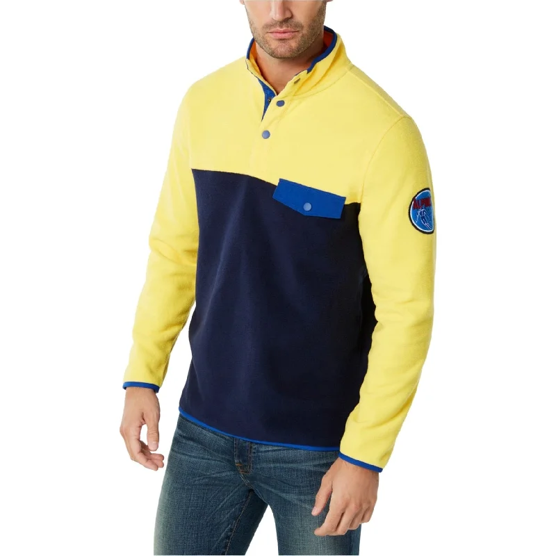 men's fleece jackets with full zip-Club Room Mens Colorblocked Pullover Fleece Jacket