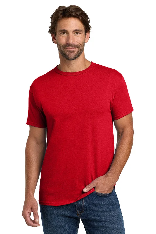 Men’s short-sleeve acme shirts-Hanes Mens ComfortSoft Short Sleeve Crewneck T-Shirt - Athletic Red