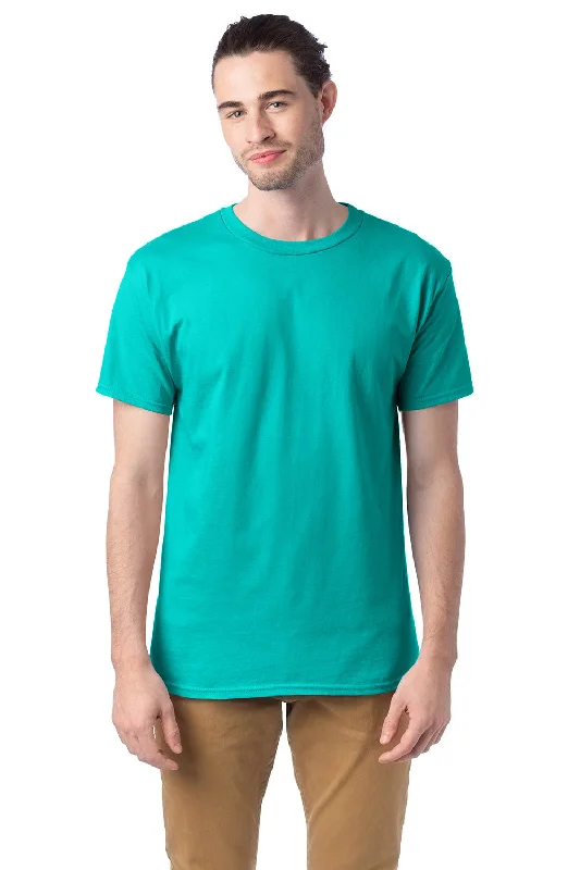 Men’s short-sleeve rush tees-Hanes Mens ComfortSoft Short Sleeve Crewneck T-Shirt - Athletic Teal Green