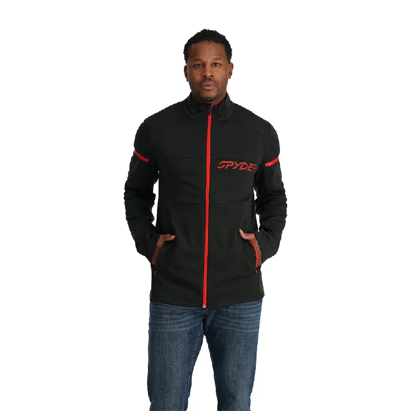 men's jackets with heat-sealing technology-Mens Speed Fleece Full Zip - Black