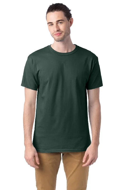 Men’s short-sleeve xeno shirts-Hanes Mens ComfortSoft Short Sleeve Crewneck T-Shirt - Athletic Dark Green