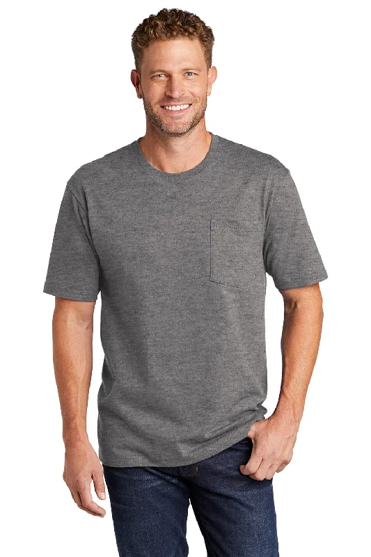 Men’s short-sleeve island shirts-CornerStone Mens Short Sleeve Crewneck T-Shirt w/ Pocket - Heather Charcoal Grey