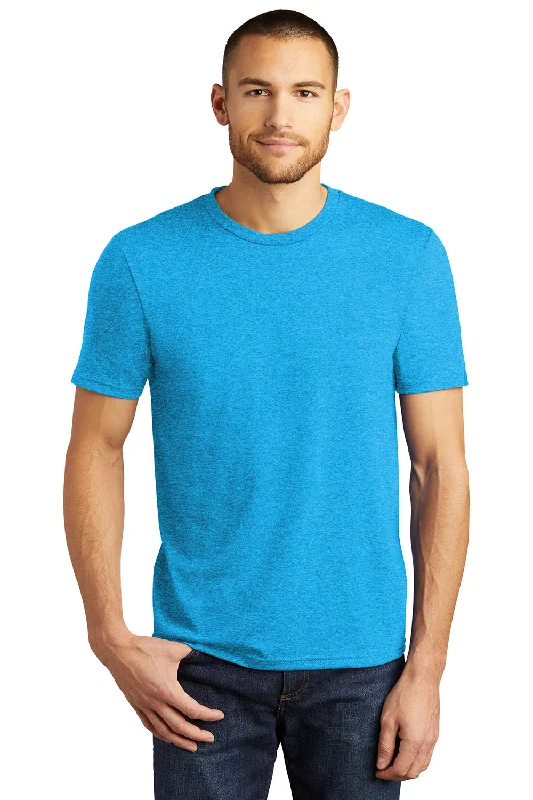 Men’s short-sleeve link shirts-District Mens Perfect Tri Short Sleeve Crewneck T-Shirt - Turquoise Blue Frost