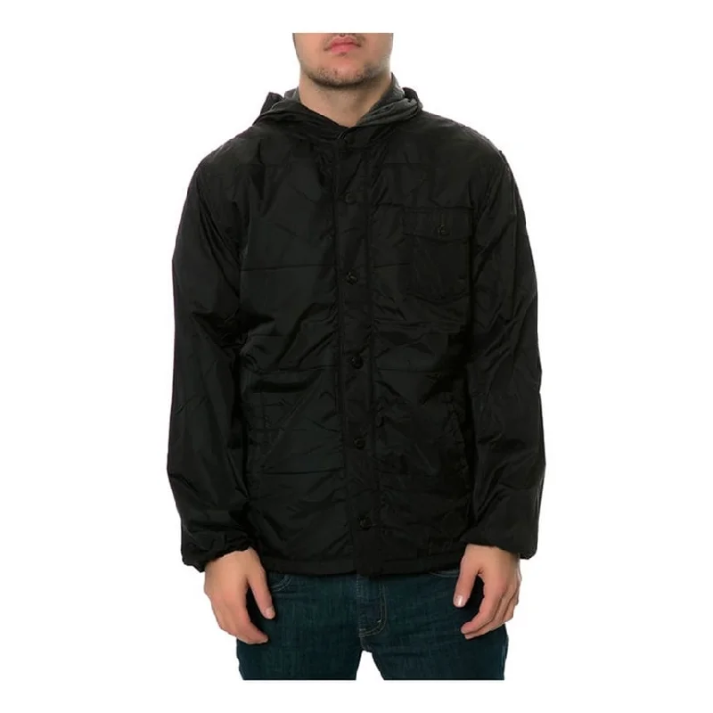 men's jackets for outdoor excursions-AMBIG Mens The Lenny Nylon Anorak Jacket, Black, Small